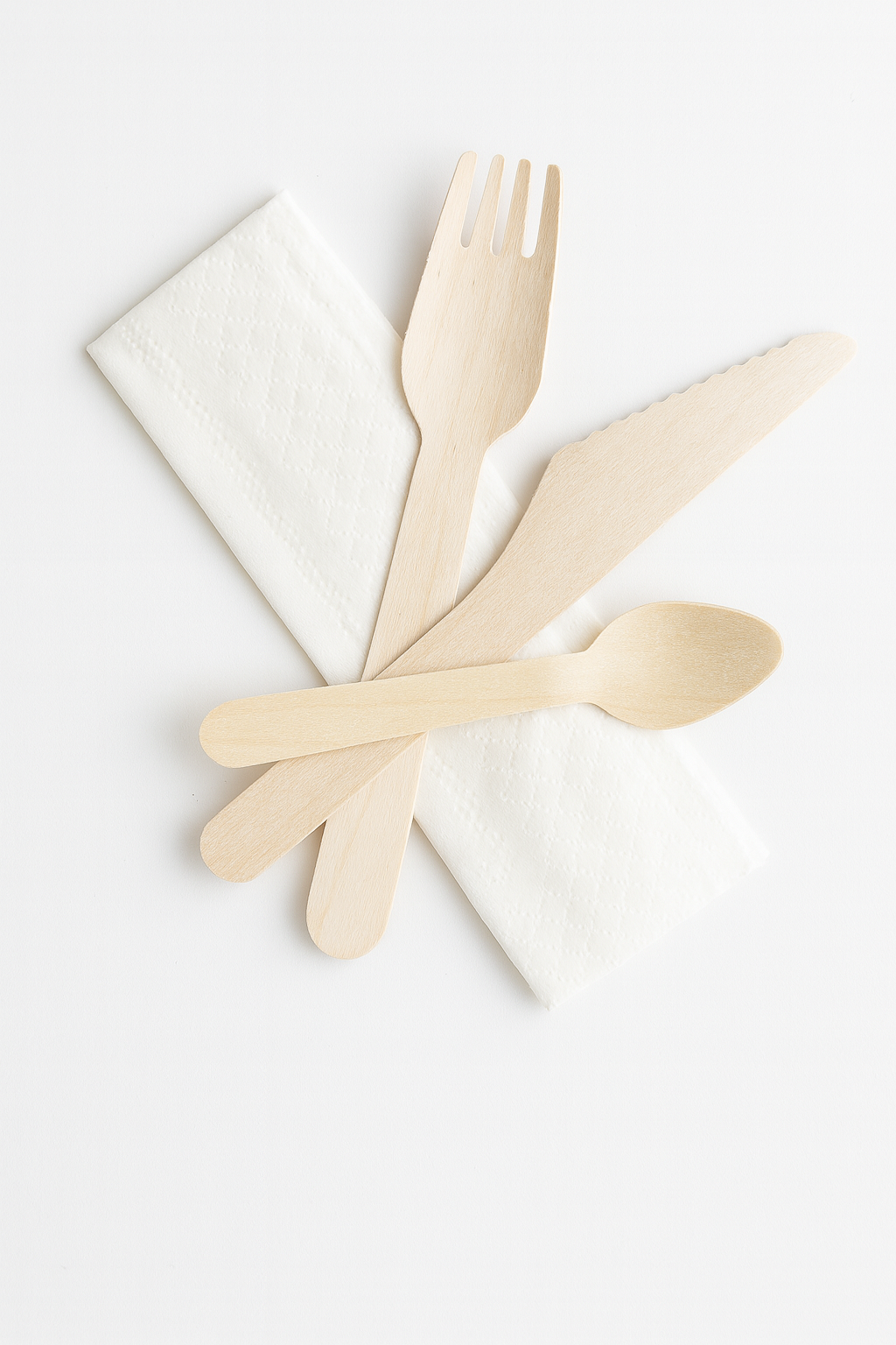 Holzbesteck Gabel/Löffel/Messer - 100er Packung